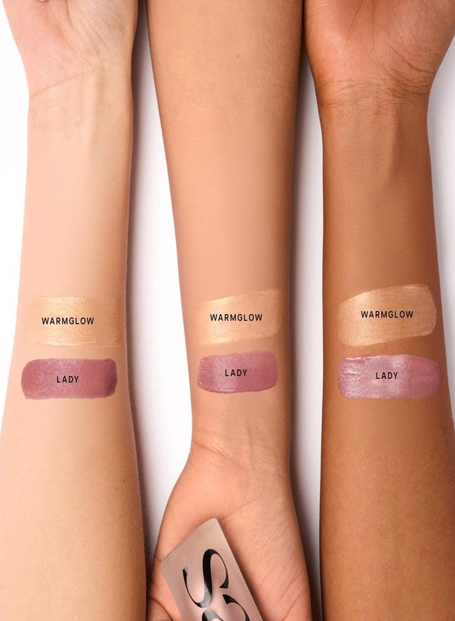 Saie Blush & Glow Holiday Gift Set - Dew Blush for Cheeks & Glowy Super Gel Liquid Highlighter - Skincare Infused Everyday Makeup - Beauty Stocking Stuffers for Dewy, Glowing Skin - Vegan (2 Count) - Image 2